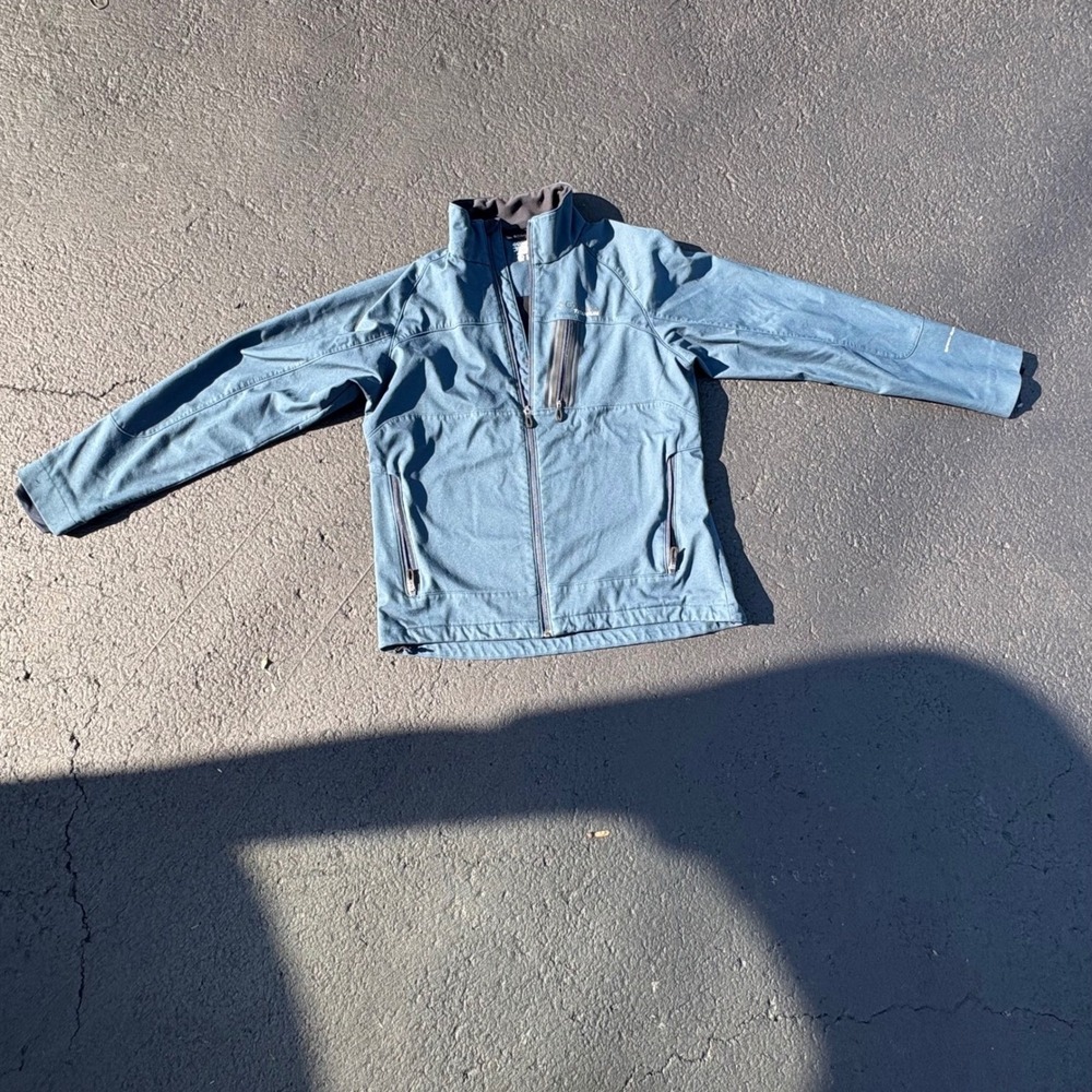 Columbia Titanium Men's Large Softshell Jacket Full Zip Blue Outdoor Hiking Coat